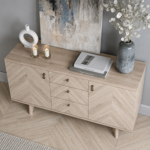 Solid Wood TV Stand with Drawers | Media Console & Living Room Storage – Oakvello