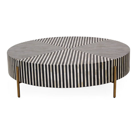 Jodhpuri Black Bone Inlay Coffee Table | Artisan Living Room Furniture – Oakvello