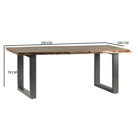 Jodhpuri Natural Live Edge Large Dining Table | Solid Wood Kitchen Furniture – Oakvello