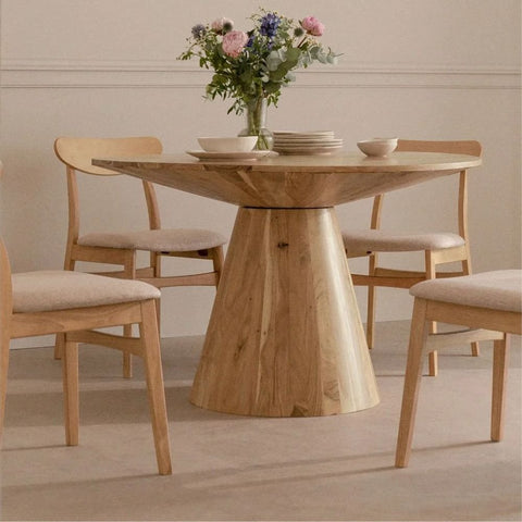 Weymar 120cm Round Solid Mango Wood Dining Table | Kitchen Furniture – Oakvello