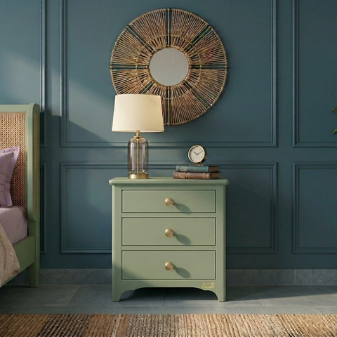 Caspian Solid Teak Wood Bedside Table | Premium Nightstand – Oakvello