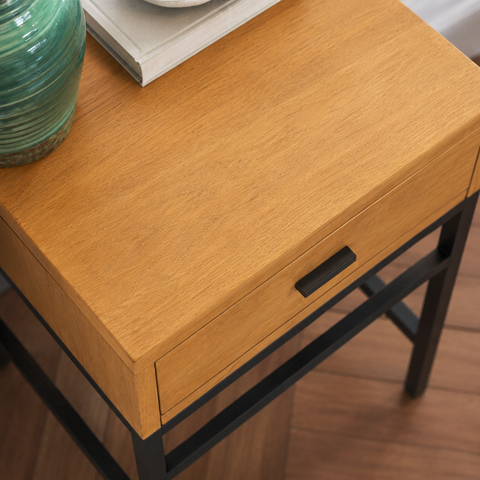 Solid Wood End Table with Storage | Living Room Accent Side Table – Oakvello