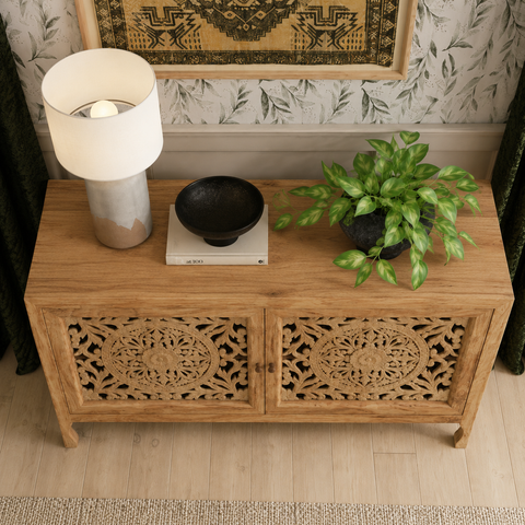 2-Door Solid Wood Cabinet | Versatile Storage Furniture – Oakvello