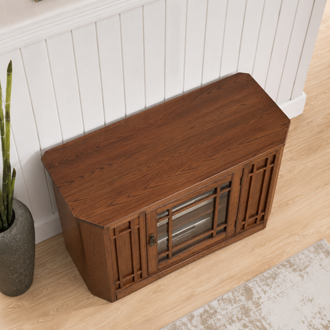 Solid Wood Corner TV Stand & Media Console | Living Room Storage – Oakvello