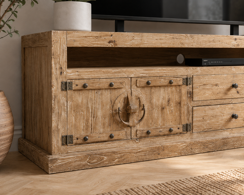Solid Wood Media Console | TV Stand & Living Room Storage – Oakvello