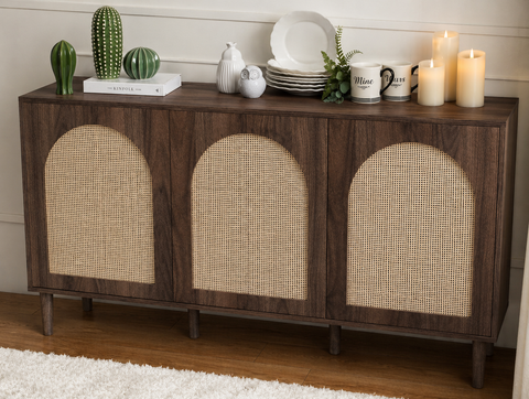Solid Wood Sideboard Cabinet | Living Room Storage Furniture – Oakvello