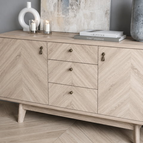 Solid Wood TV Stand with Drawers | Media Console & Living Room Storage – Oakvello