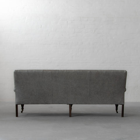 The Vellichor – Grey Leather Chesterfield Sofa