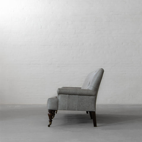 The Vellichor – Grey Leather Chesterfield Sofa