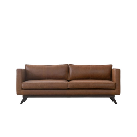 Sienna Slope Sofa | Premium Leather Sofa with Solid Wood Frame & Loose Cushions