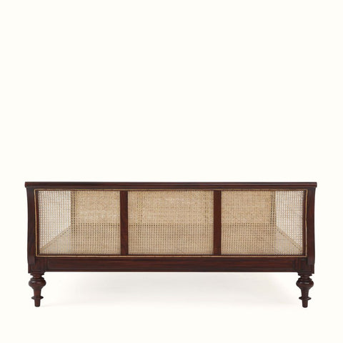 Kora Cane Wooden Bed | Sheesham Wood | Hand-Woven Cane Headboard & Footboard | King & Queen Size | Oakvello