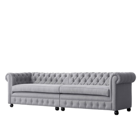 Cloud Chesterfield Sofa | Extra Large Tufted Fabric Sofa in 2 Parts | 4 to 8 Seater