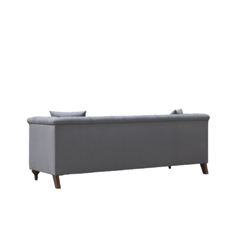Dusk Grey Sofa | Grey Fabric Sofa | Handcrafted Chesterfield with Button Tufting & Flared Arms
