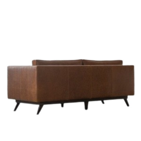 Sienna Slope Sofa | Premium Leather Sofa with Solid Wood Frame & Loose Cushions