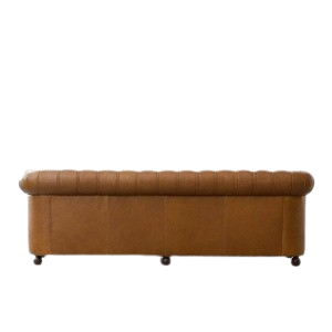 Walnut Tuft Sofa | Handcrafted Leather Chesterfield Sofa with Diamond Tufting & Rolled Arms