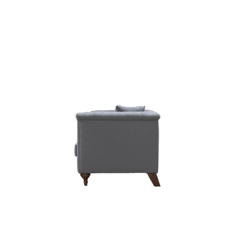 Dusk Grey Sofa | Grey Fabric Sofa | Handcrafted Chesterfield with Button Tufting & Flared Arms
