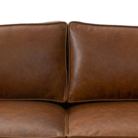 Sienna Slope Sofa | Premium Leather Sofa with Solid Wood Frame & Loose Cushions