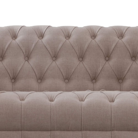 Cashmere Tuft Sofa | Handcrafted Fabric Chesterfield Sofa with Diamond Tufting & Rolled Arms