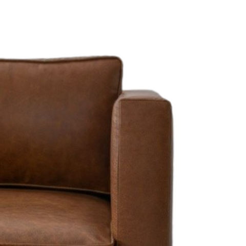 Sienna Slope Sofa | Premium Leather Sofa with Solid Wood Frame & Loose Cushions
