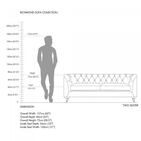Dusk Grey Sofa | Grey Fabric Sofa | Handcrafted Chesterfield with Button Tufting & Flared Arms