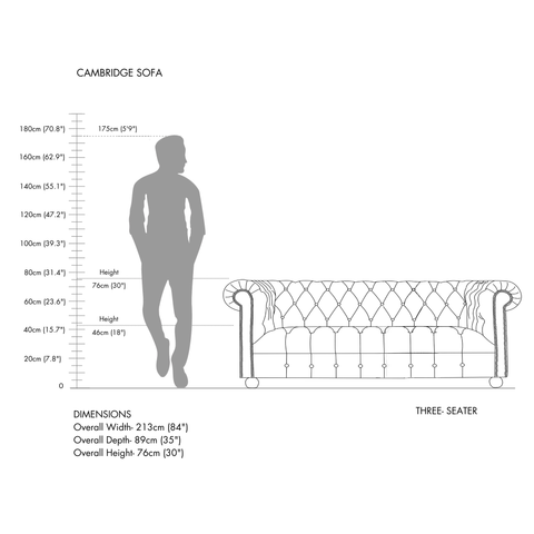The Maharaja — Chestnut Brown Chesterfield Leather 3-Seater Sofa