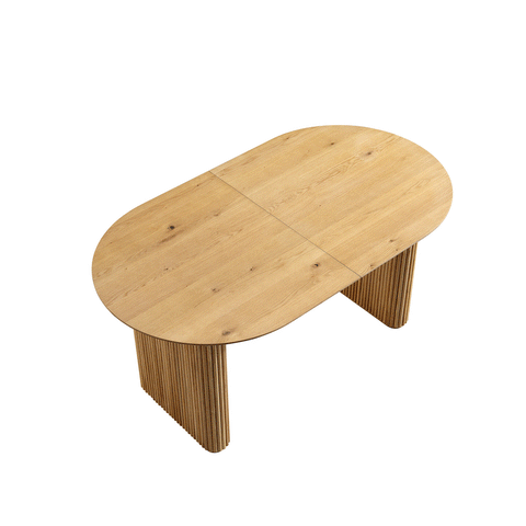 Arcus 6-8 Seater Extendable Oval Pedestal Dining Table – Solid Oak, Silver Oak Finish | Oakvello