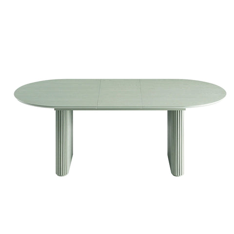 Arcus 6-8 Seater Extendable Oval Pedestal Dining Table – Solid Oak, Silver Oak Finish | Oakvello
