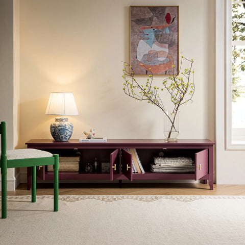 Noir 180cm Wide TV Unit, Wild Cherry