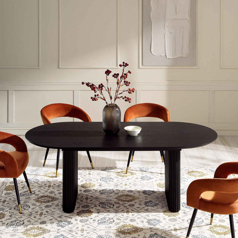Arcus 6-8 Seater Extendable Oval Pedestal Dining Table – Solid Oak, Silver Oak Finish | Oakvello