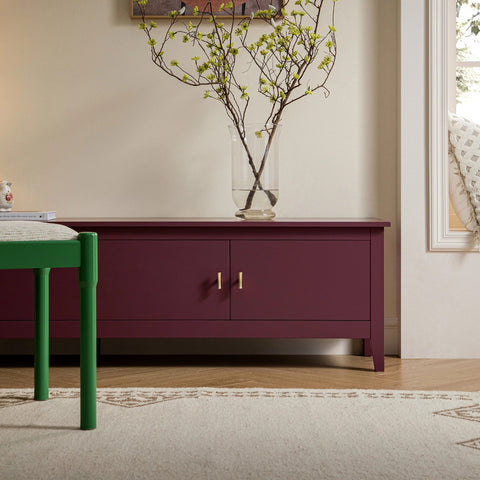 Noir 180cm Wide TV Unit, Wild Cherry