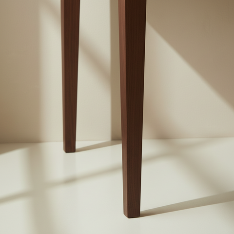 Minimalist Dark Walnut Study Table | Solid Wood Writing Desk with Drawer – Oakvello