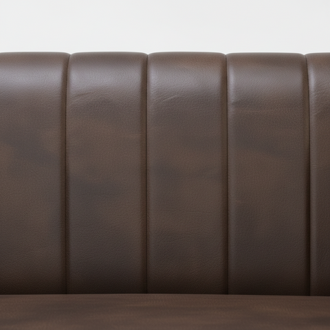 The Obsidian 3-Seater Dark Brown Leather Sofa | Channel Tufted