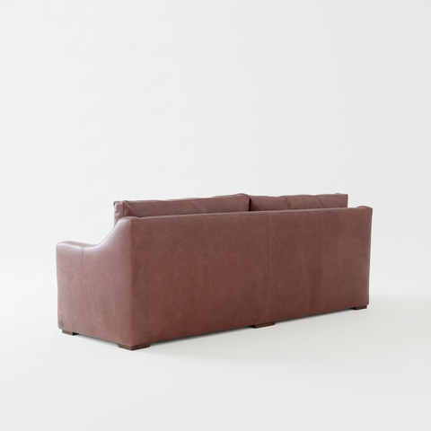 Casa Cognac 4-Seater Leather Sofa | Premium Dark Brown Couch with Lumbar Cushions