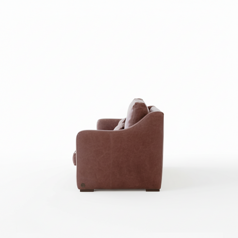 Casa Cognac 4-Seater Leather Sofa | Premium Dark Brown Couch with Lumbar Cushions