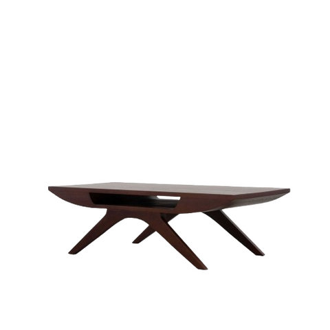 Kairos Cross Coffee Table | Solid Sheesham Wood | Dark Walnut Finish
