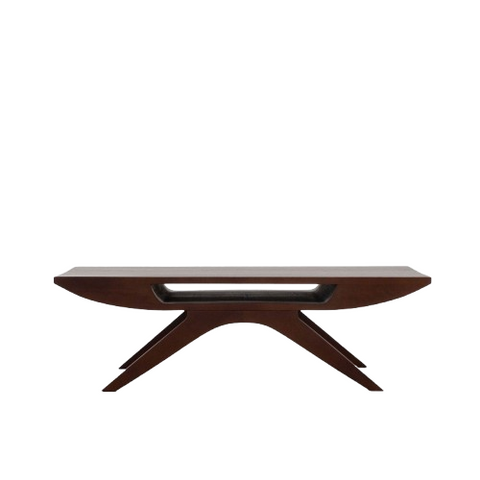 Kairos Cross Coffee Table | Solid Sheesham Wood | Dark Walnut Finish